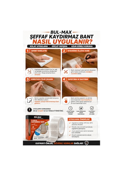 Şeffaf Kaydırmaz Bant 25 Mm X 5 Metre Kendinden Yapışkanlı Merdiven Banyo Havuz Kaydırmaz Güvenlik B