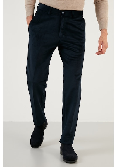 Buratti Normal Bel Regular Fit Düz Paça Erkek Kadife Pantolon 645Merlin Lacivert