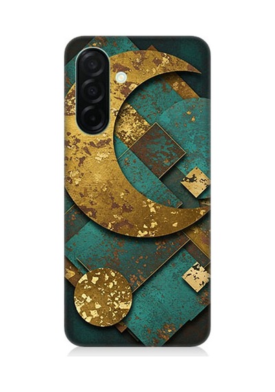 Samsung Galaxy A36 Uyumlu Altın Ay Ve Yıldızlar Desenli Silikon Kılıf Çok Renkli