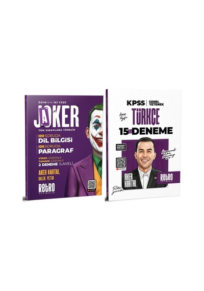 2026 Joker Tüm Sınavlar Dil Bilgisi / Paragraf Soru Bankası Kpss Türkçe Deneme Aker6666