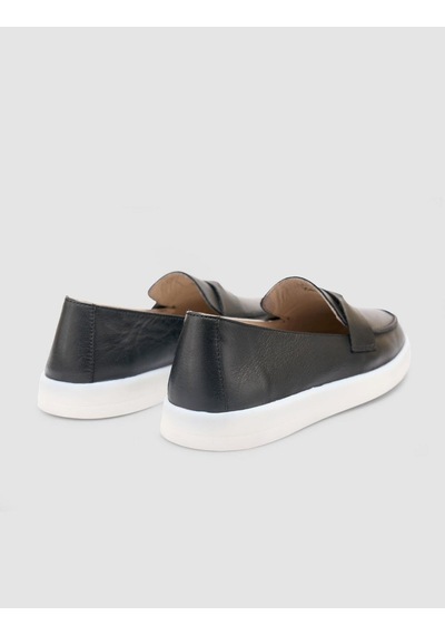 Cabani %100 Hakiki Deri Siyah Kadın Loafer Siyah