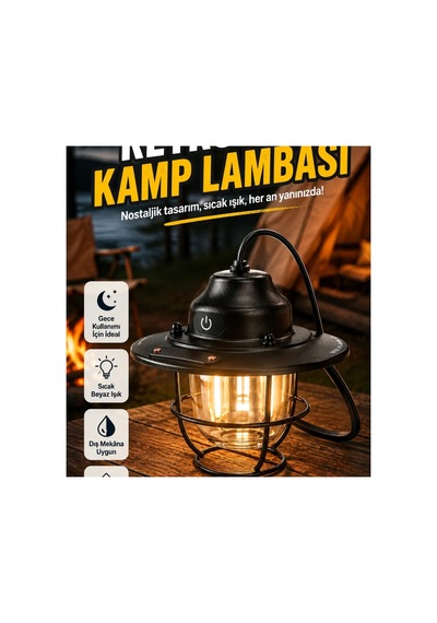 Retro Çam Konisi Kamp Lambası Taşınabilir Su Geçirmez Gece Işığı