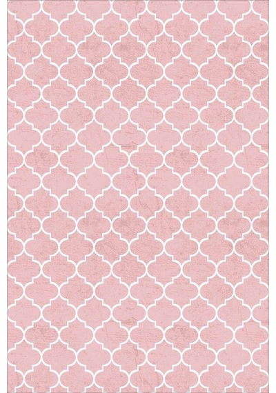 Pembe Fas Desen Dokuma Leke Tutmaz Masa Örtüsü Mso149n11