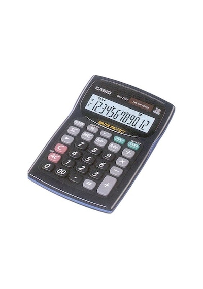 Casio WM-220MS-BU 12 Hane Mavi Suya-Toza Dayanıklı Masa Üstü Hesap Makinesi