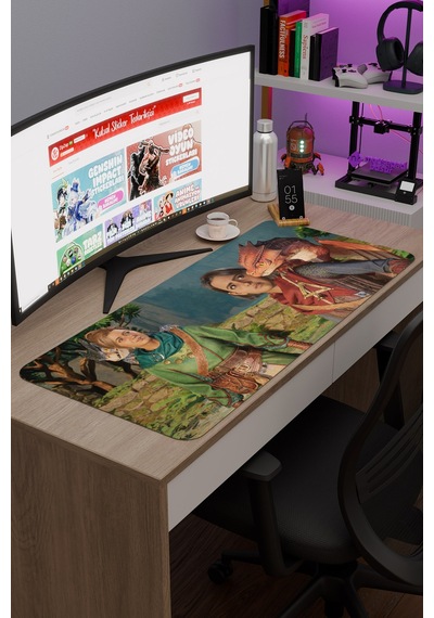 Split Fiction Kaymaz Dikişli Kauçuk Oyuncu Mousepad V3 - 90x40 Xxl Gaming Mouse Pad Fare Altlığı