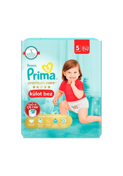 Prima Premium Care Külot Bebek Bezi 5 Numara Junior İkiz Paket 34 Adet