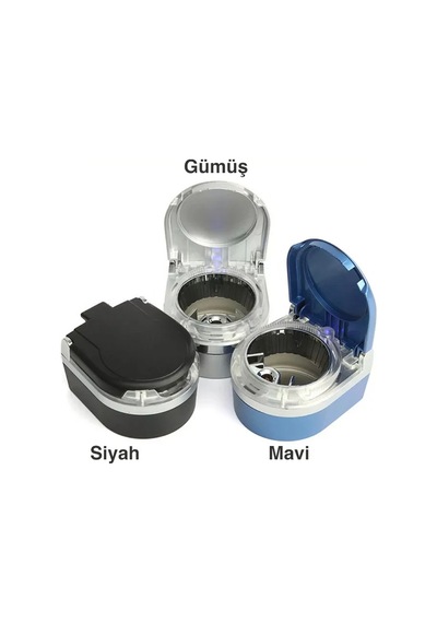 Ally Sd-1201 Led Işıklı Kapaklı Araç Küllük Oto Araba Kül Tablası- 5775 Siyah