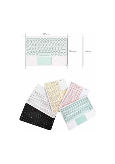 Android Ve Apple Uyumlu iOS Uyumlu Bluetooth Klavye Touchpad Slim Kablosuz Wifi Q Klavye - Nnnnnn3268-1842