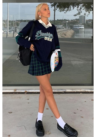 Madmext Mad Girls Lacivert Kadın Kazak Mg1279-lacivert Lacivert
