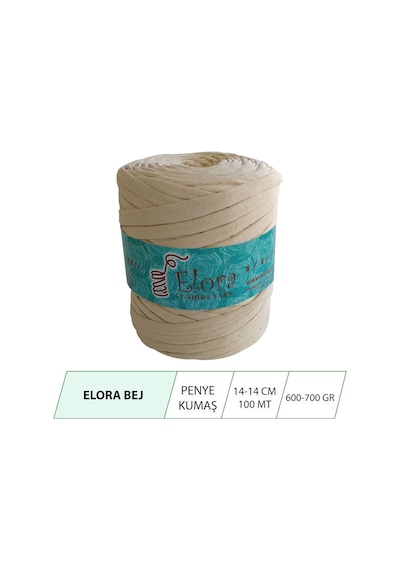 Elora Bej Penye Kumaş Örgü Ipi