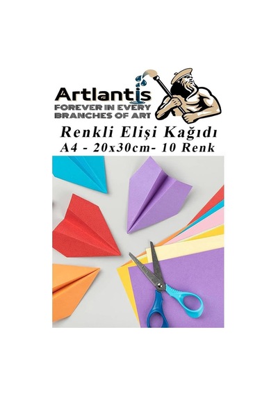 Artlantis Elişi Kağıdı A4 10 Renk 2 Paket El İşi Kağıdı 10 Lu Kreş Ana Sınıfı Okul Öncesi Sınıf Malzemesi