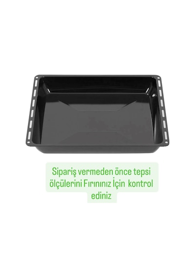Ankastre Emaye Derin Parlak Fırın Tepsisi 45,5 37,5 3,5 Cm Siyah