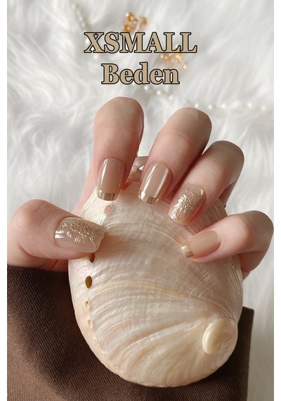 Xsmall Beden Kedi Gözü Tırnak 10 Adet Takma Tırnak Seti T070 Nude