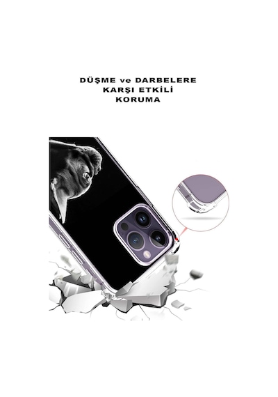 Samsung Galaxy S23fe İle Uyumlu Köpek 1 Baskılı Şeffaf Köşe Korumalı Antişok Kılıf