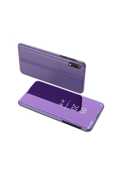 Huawei Y7 Prime 2019 Uyumlu Aynalı Kapaklı Lüx Kılıf Mavi
