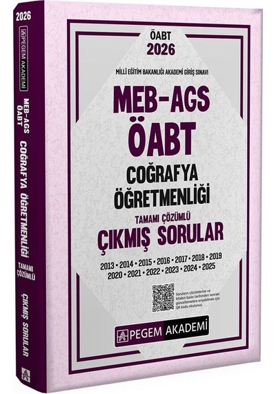 Pegem 2026 Öabt Meb-ags Coğrafya Öğretmenliği Çıkmış Sorular Çözümlü Pegem Akademi Yayınları