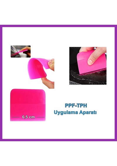 Bezos Ppf/tph Silikon Çekçek Ragle Cam Filmi Çekme Uygulama Aparatı Pembe 6x7.5cm Bty