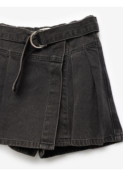 Koton Pamuklu Cepli Kemer Detaylı Denim Şort Etek Siyah 5skg40048ad Siyah Koton Pamuklu Cepli Kemer Detaylı Denim Şort Etek Siyah 5skg40048ad Siyah
