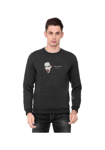 Marilyn Manson Metal Rock Music Müzik Baskılı Füme Erkek Sweat