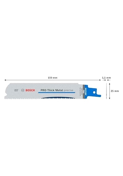 5x Pro Thick Metal S937hbf Hassas Panter Testere Bıçağı Metal Borular Ve Profiller, Demir İçermeyen Metaller, Uzunluk 150 Mm, Professional Aksesuar Panter Testere