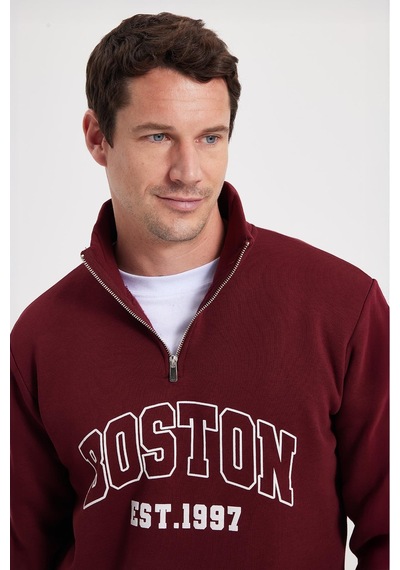 Tudors Erkek Relax Fit Rahat Kesim Pamuklu Yarım Fermuarlı Baskılı Bordo Sweatshirt-42314 Bordo Tudors Erkek Relax Fit Rahat Kesim Pamuklu Yarım Fermuarlı Baskılı Bordo Sweatshirt-42314 Bordo