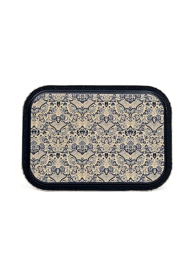 Azulejos Sweet Home Desenli Büyük Klasik Metal Tepsi, 28 X 40 Cm
