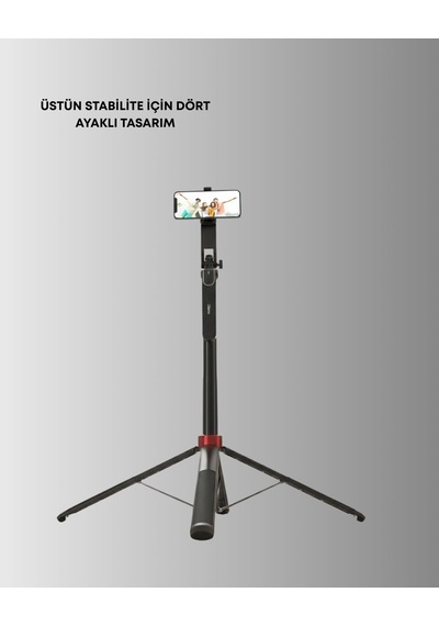 Northcity Çok Açılı Uzaktan Kumandalı Telefon Tripodu Selfie Stick