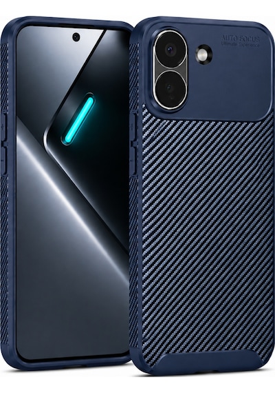 Xiaomi Poco X8 Pro Max Kılıf Karbon Silikon Case Lacivert