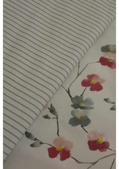 Karaca Home Lilian %100 Pamuk 120 Tel Çift Kişilik Saten Nevresim Takımı Beyaz