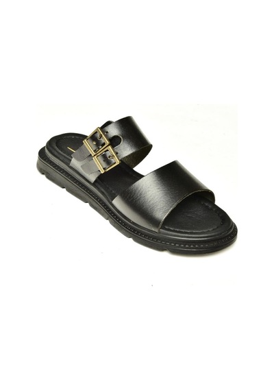 Fox Shoes U291099503 Siyah Hakiki Deri Kadın Terlik Siyah-hakiki Deri Çok Renkli