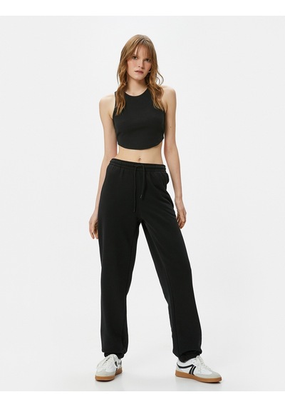Koton Jogger Eşofman Altı Bağcıklı Normal Bel Siyah 4sak40047ek 4SAK40047EK999 Siyah