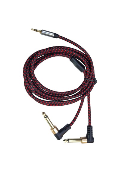 3.5 Mm Stereo To 2 X 6.3 Mm Mono L Tipi 90 Derece Anfi Ses Kablosu 2m