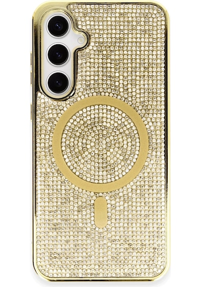 Newface - 926 - Samsung Galaxy S23 Kılıf Diamond Magsafe Kapak - Edntrend - - Gold