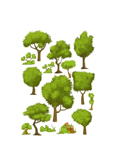 Ağaçlar Sticker Set-1 15 Parça Telefon, Tablet, Defter, Laptop Sticker