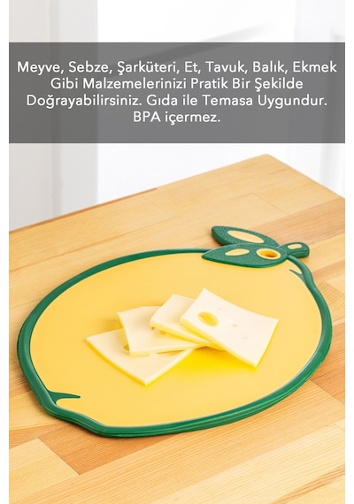Meyve,sebze, Kesme Doğrama Tahtası,meyve Şekilli Kesme Tahtası ,esnek Kesim Tahtası-limon Motifli
