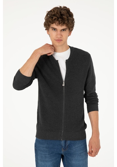 U.s. Polo Assn. Erkek Antrasit Melanj Hırka Triko 50293528-vr081 Antrasit Melanj