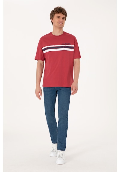 U.S. Polo Assn. Erkek Comfort Fit Vişne Bisiklet Yaka Tişört 50306912-VR223
