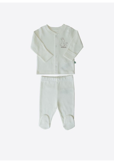 Kitikate Organik New Basic Pijama Takımı Ekru Ekru