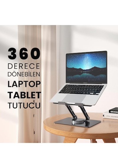 Upway 360 Derece Dönebilen Yükseklik Ayarlı Studio Style Alüminyum Laptop Ve Tablet Standı