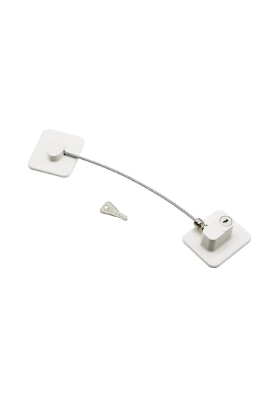 Beyaz Plaka Halatlı Emniyet Kilit 5x6cm Yapışkanlı Montaj 2pc Çok Renkli