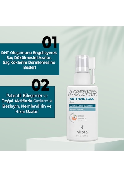 Hillora Saç Dökülmesine Karşı Sprey 60 ML