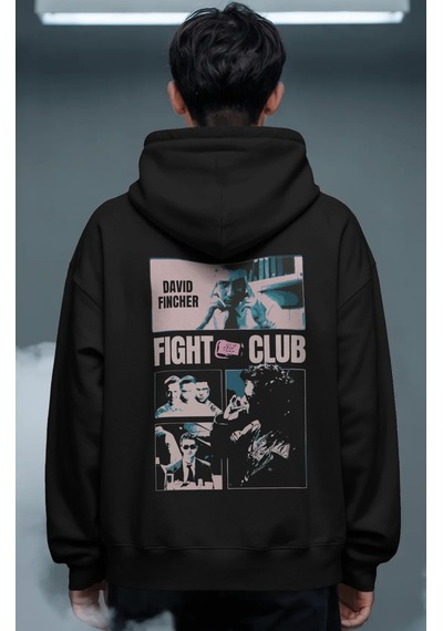Sevbano Film Fight Club Tyler Durden Sırt Baskılı Unisex Oversize Premium Siyah