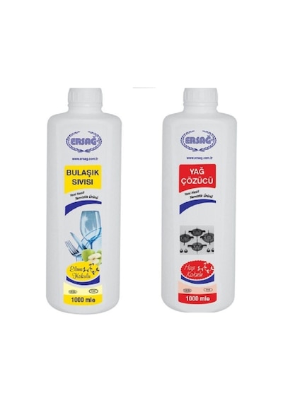 Ersağ Yağ Çözücü 1000Ml + Bulaşık Sıvısı Elma Kokulu 1000Ml