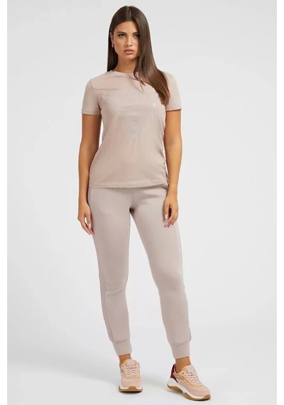 Guess Önde Logolu T-shirt Bej Kadın Çok Renkli