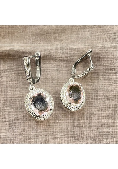Zirkon Dizme Taşlı Vintage 925 Ayar 1. Kalite İthal Kadın Gümüş Küpe-9064007615415
