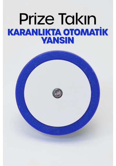 Otomatik Gece Lambası Işığa Duyarlı Ldr Sensörlü Fotoselli Karanlık Sensörlü Işık Daire Mavi Diğer