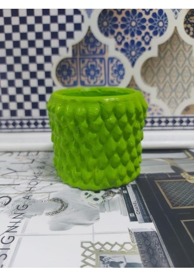 Dekoratif Kozalak Saksı 8cm Fıstık Yeşili