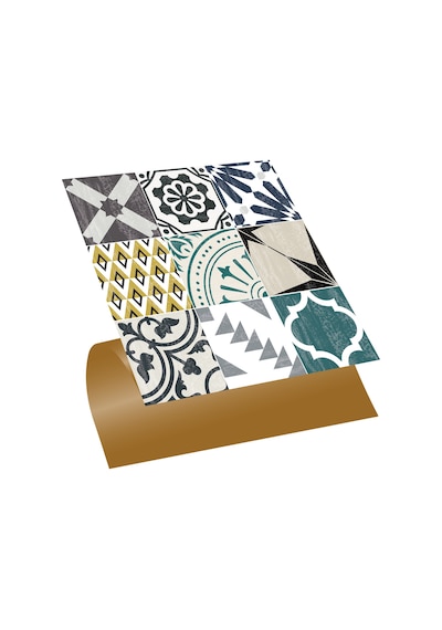 Tink KENDİNDEN YAPIŞKANLI KARMA RETRO GRİ DESENLİ PVC KARO 30X30 CM
