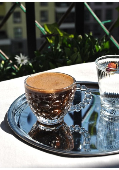 6'li Cam Boncuklu Kahve Fincanı Takımı Türk Kahvesi Bardağı Espresso Boncuk Bardak Diğer