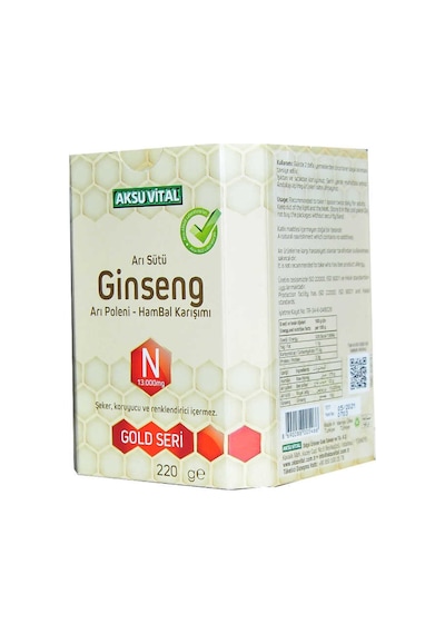 Aksu Vital Gold N 13.000 MG Ginseng Arı Sütü Arı Poleni Ham Bal Karışımı 220 G